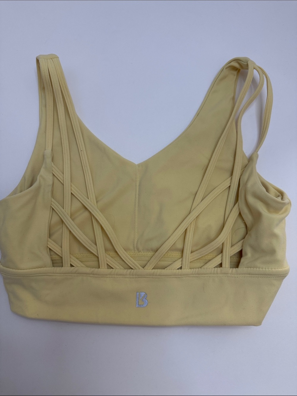 Buffbunny Collection Monarch Sports Bra in soft yellow color way Size M No pads